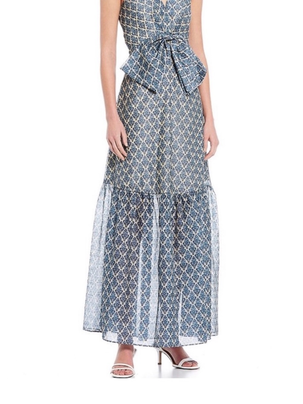 NEW with tag Sachin & Babi Bryce Blue Patterned Sleeveless Maxi Dress SZ 4